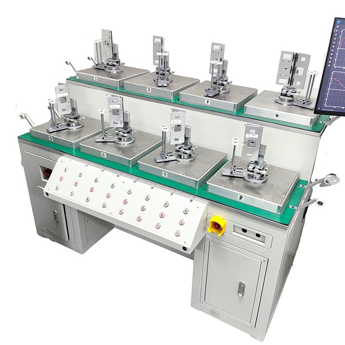 Eight-position mobile phone hinge life testing device