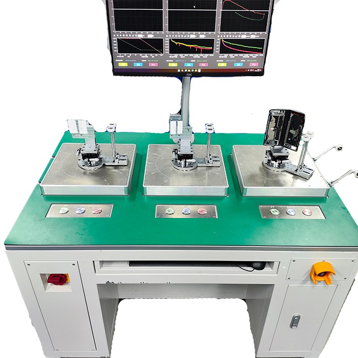 Three-position mobile phone hinge life testing device